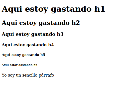 Actividad h1 hasta h6
