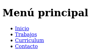 Actividad menú simple